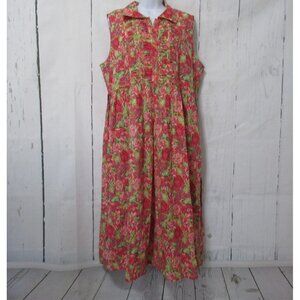 April Cornell Dress XXL Pink Floral Pockets Prairie Cottagecore Maxi